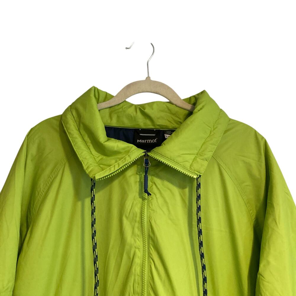Marmot Lime Green Blue Anorak 3M Thinsulate Lightweight Macaw Coat Size Large - Picture 5 of 16